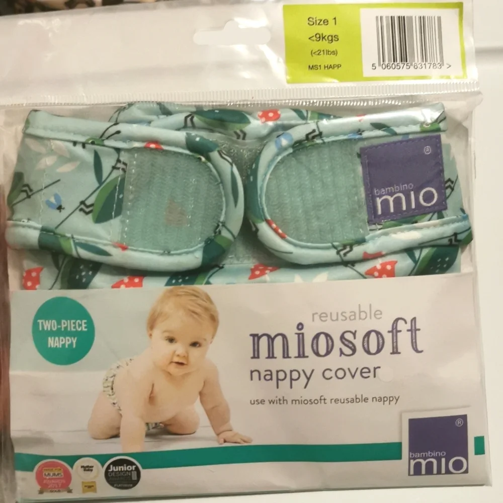 NIP Bambino Mio Miosoft Size 1 nappy cover, cloth diaper cover Happy Hopper
